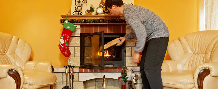Rusted Metal Fireplace Restoration in Allendale, Michigan